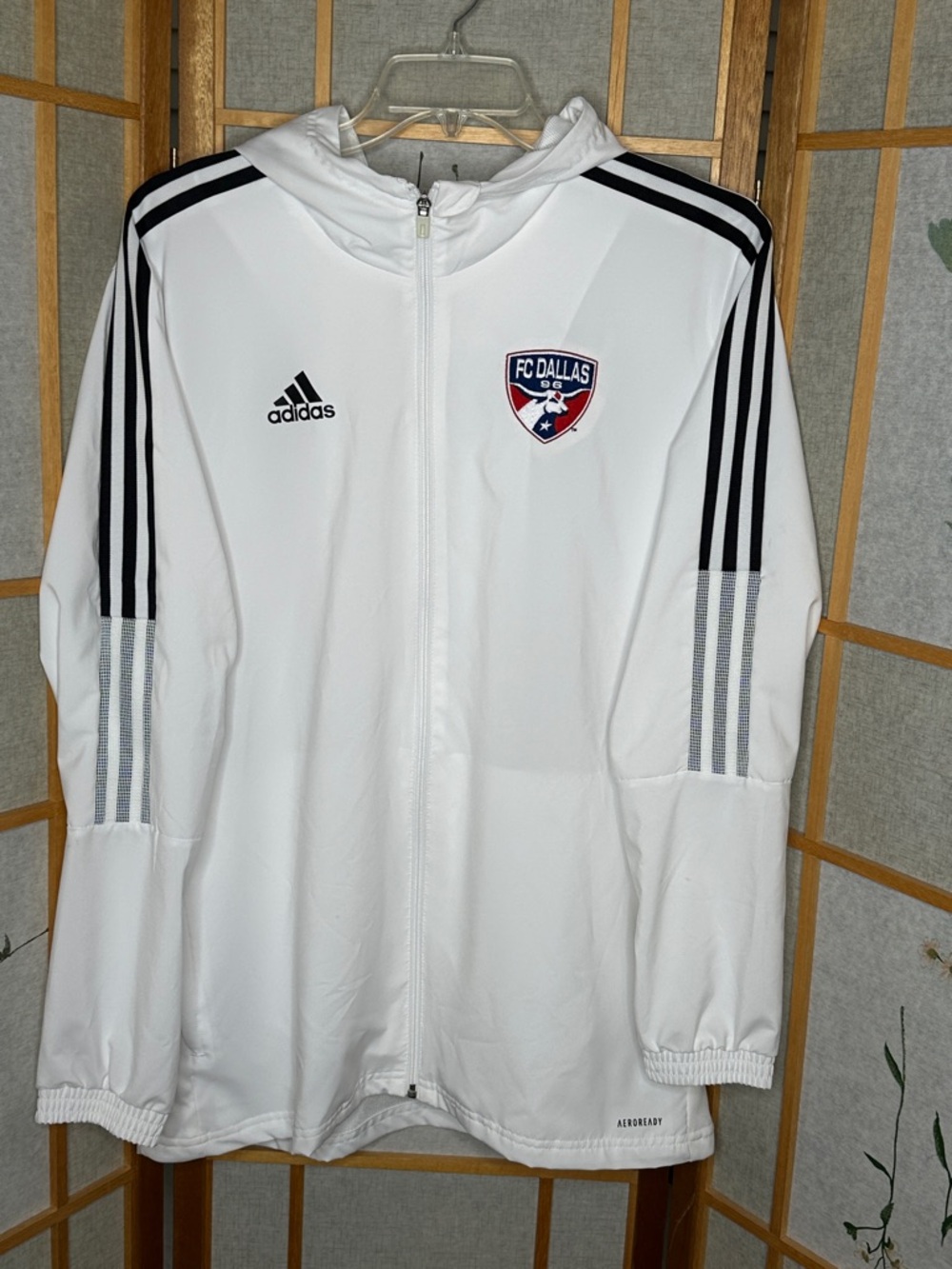 NWT adidas FC Dallas full-zip hooded training jacket size large